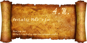 Antaly Mária névjegykártya